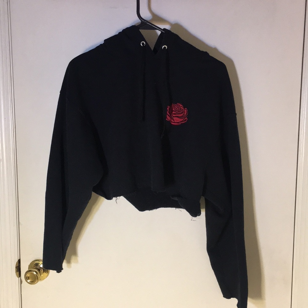 Cropped black hoodie